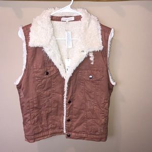 Gilded Intent Vest- Fur - Dusty Rose